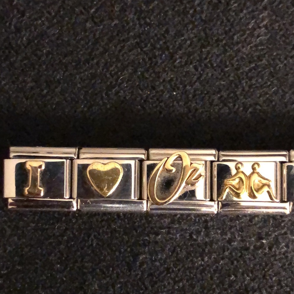 90s Authentic Silver Stainless Steel 18k Gold Charms for Italian Charm Bracelets